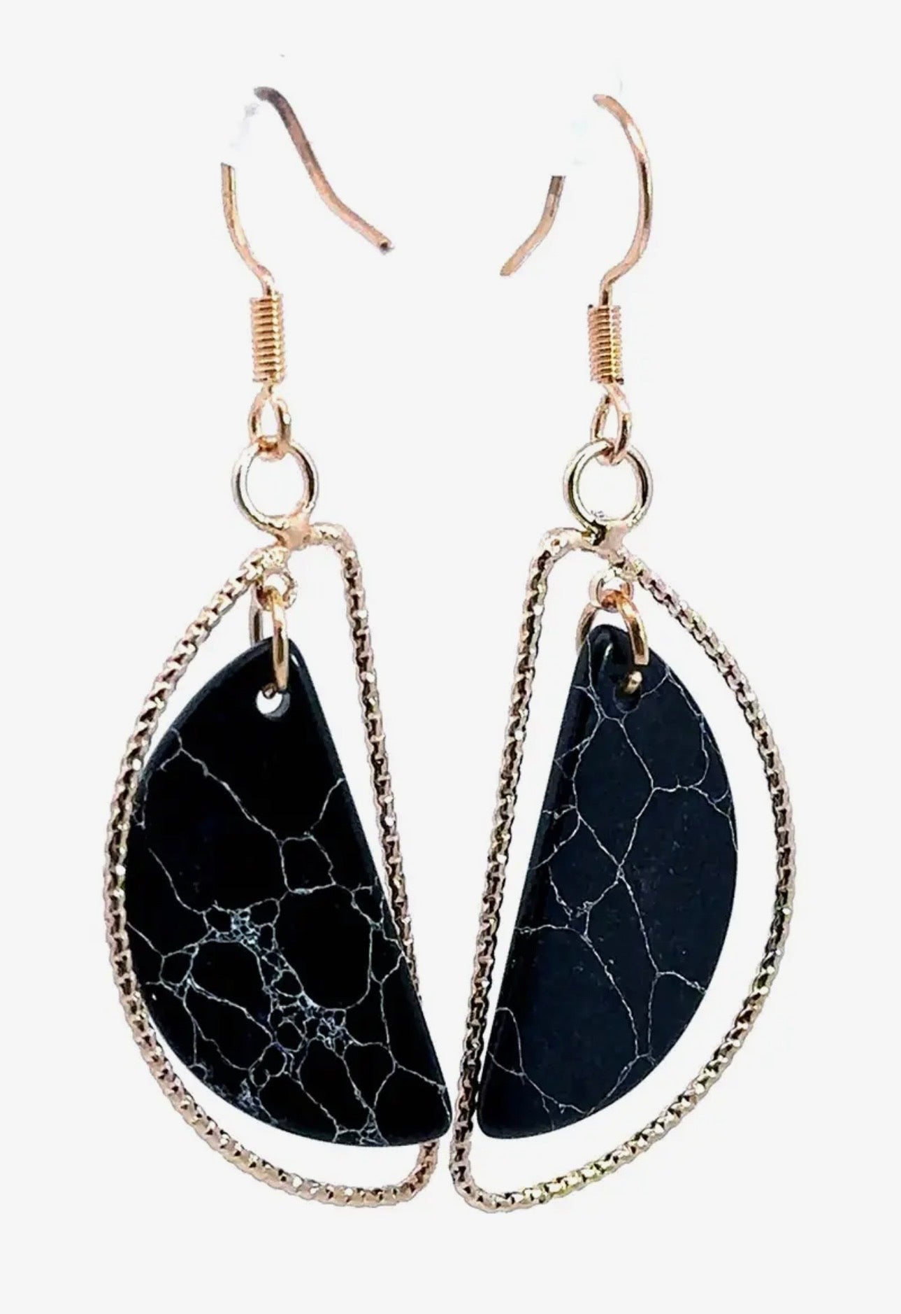 Marble Black Earrings