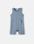 Solid Blue Romper